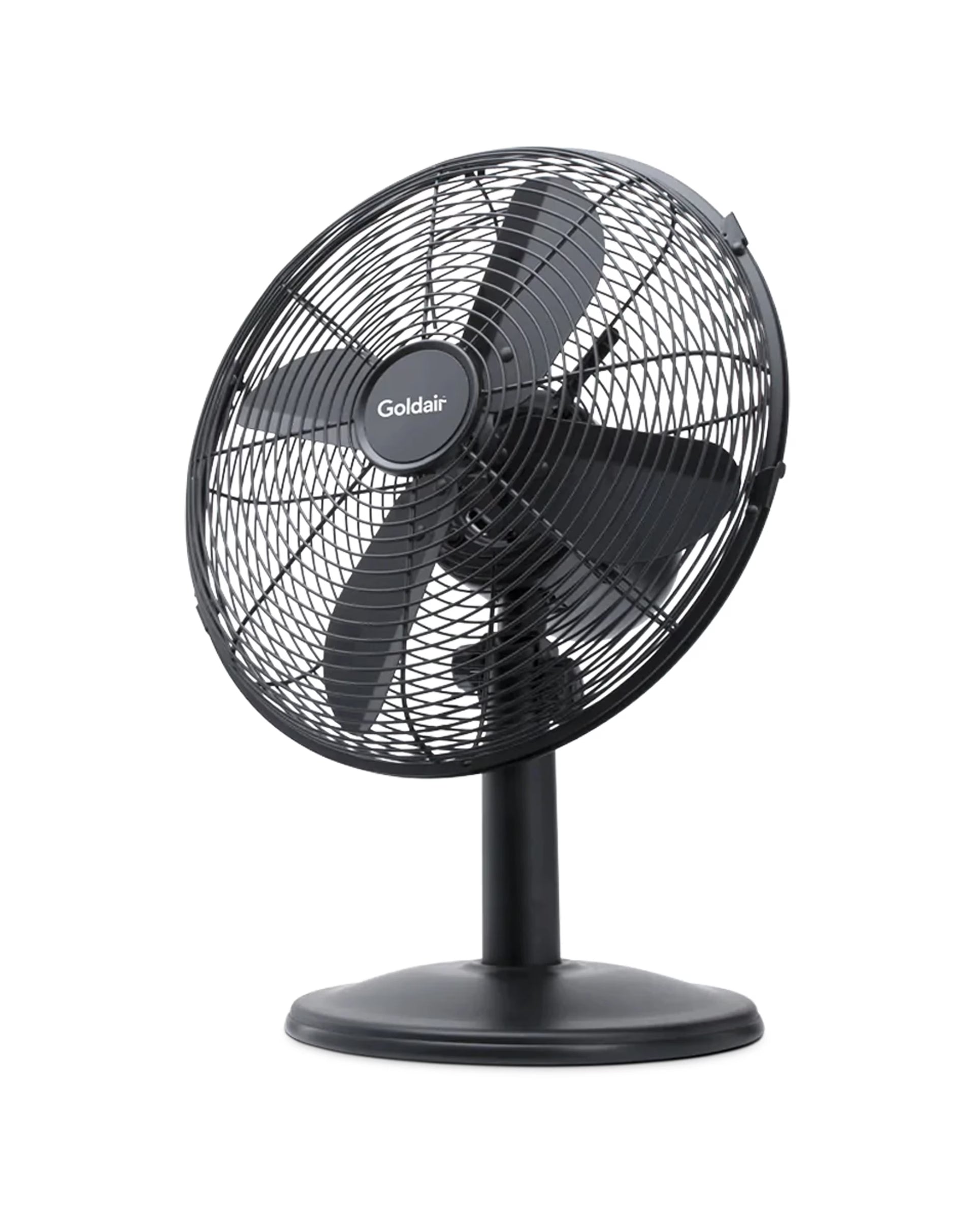 Goldair 3-speed 35w Oscillating Metal 30cm Desk Cooling Fan Tilt Matte - Black