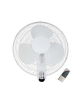 Heller 40cm Wall Mounted 3 Speed Air Cooling Fan W/ Remote Control/timer - White