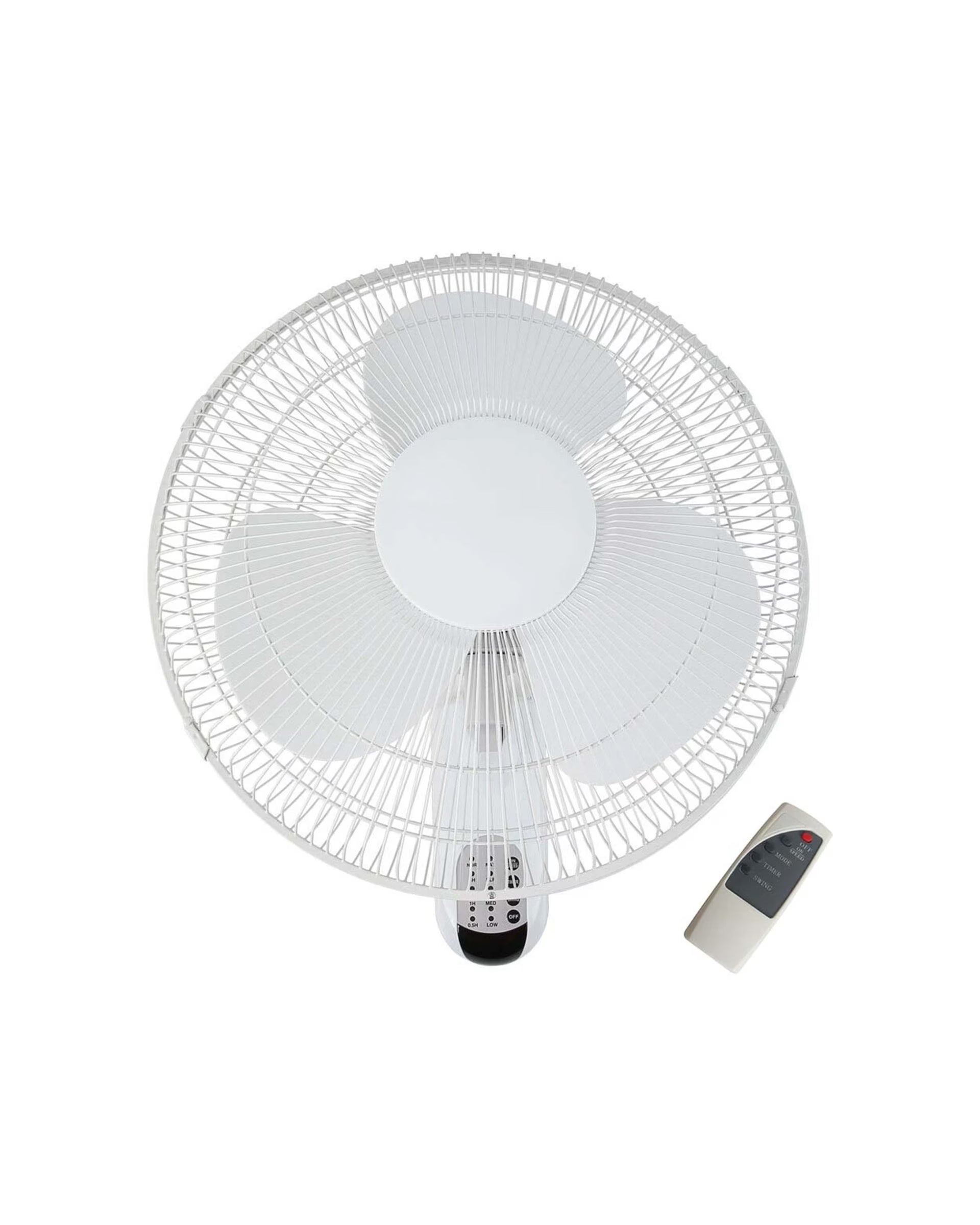 Heller 40cm Wall Mounted 3 Speed Air Cooling Fan W/ Remote Control/timer - White