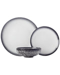 Maxwell & Williams 12pc Caviar Granite Porcelain Dinner Set Tableware - Black