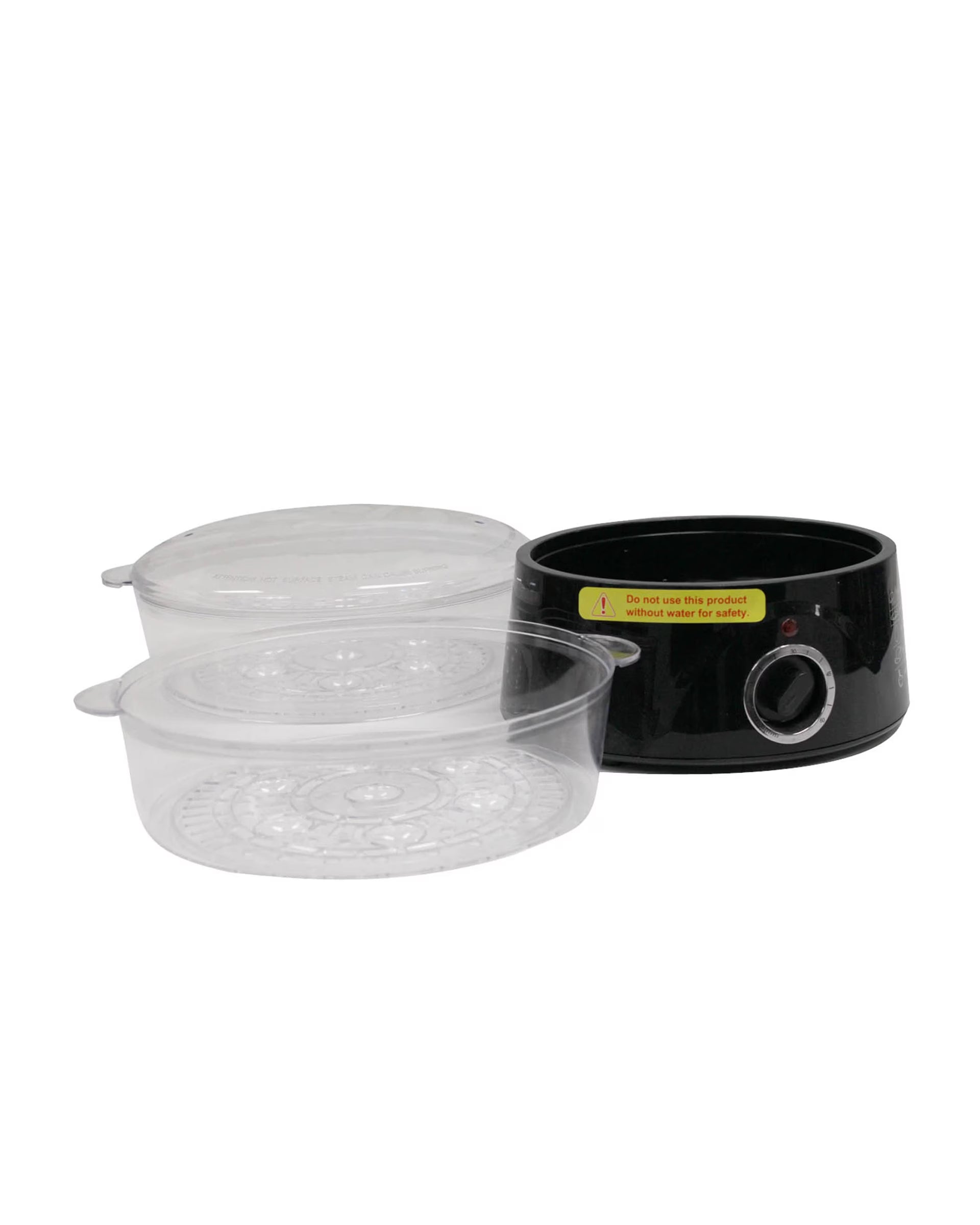 TODO 5L Steam Cooker Steamer 2 Tray 400W Power Dial Timer Healthy Stackable - Black