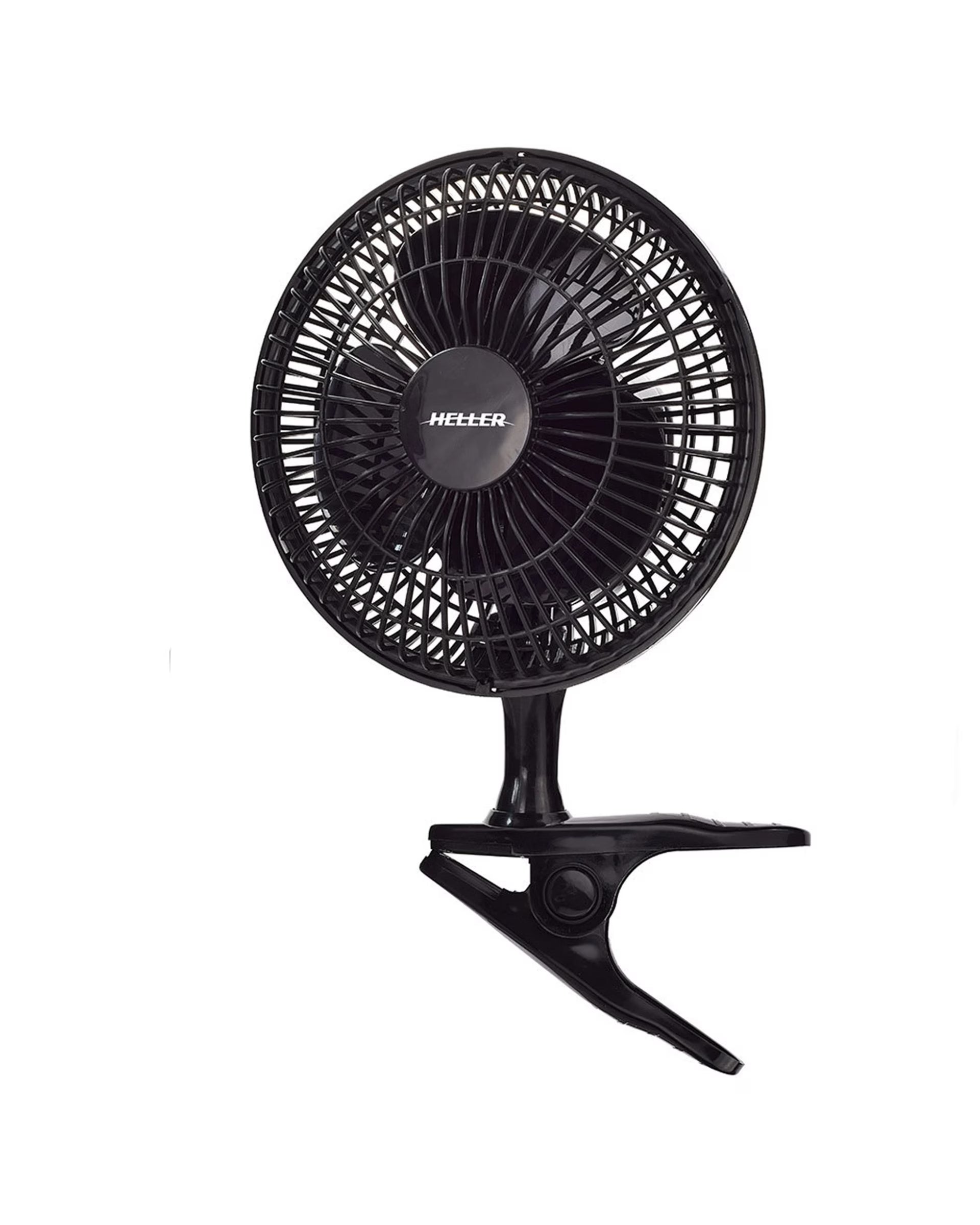 HELLER 15cm Clip Fan - Two Speed - Fan Safety Guard - 15W Personal Desk - Black