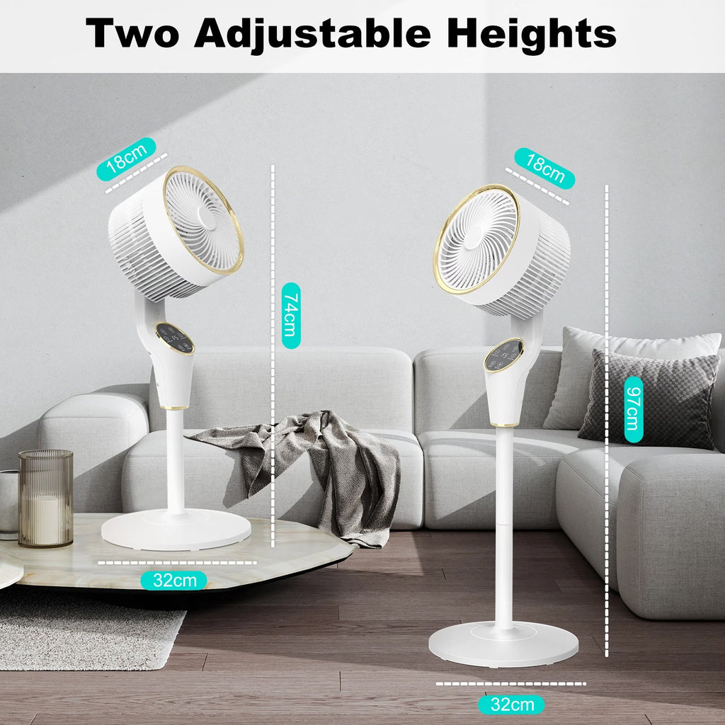 Advwin Pedestal Fan, 97cm Air Circulator Fan for Whole Room, 8-Speed 3-Mode,Remote,Adjustable Height
