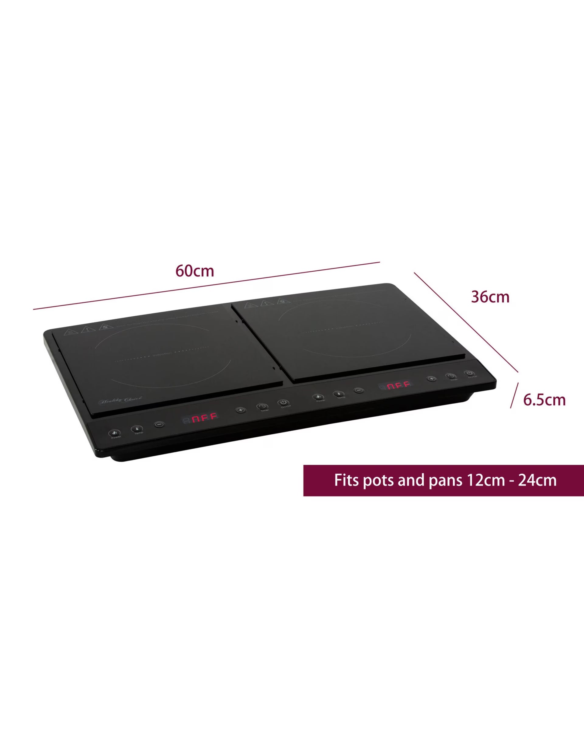 Healthy Choice Double Induction Cooker w/ 2 Plates, 240C, 1000- 1400W