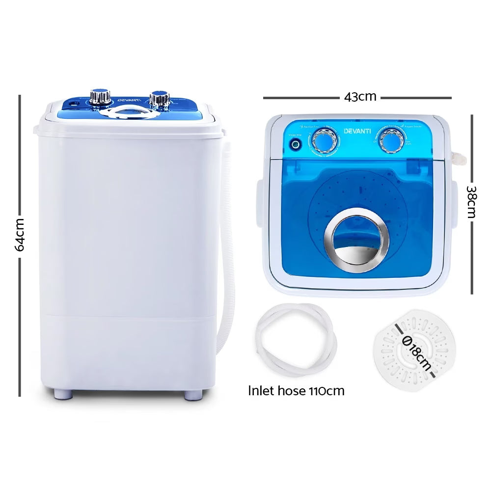 Devanti Portable Washing Machine 4.6KG - Blue