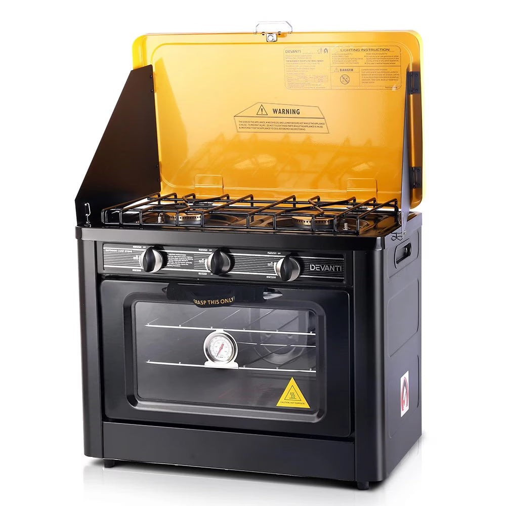 Devanti Portable Gas Oven LPG - Silver
