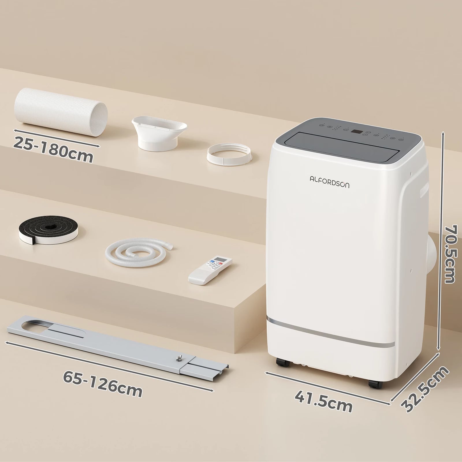 Alfordson Portable Air Conditioner 12000BTU Dehumidifier Fan WiFi Remote - White