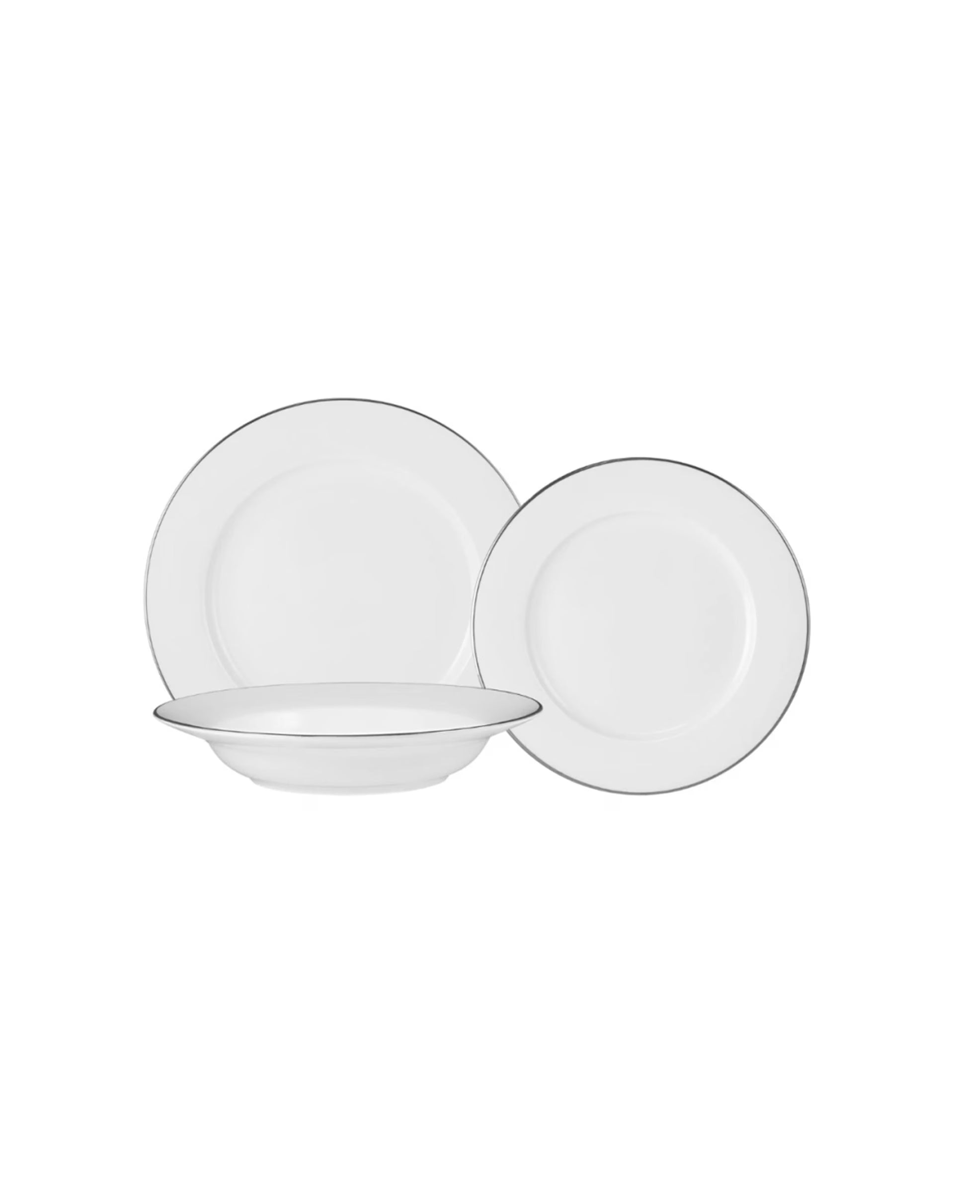 Maxwell And Williams 12pc Porcelain Dinner Set Rim Platinum - White