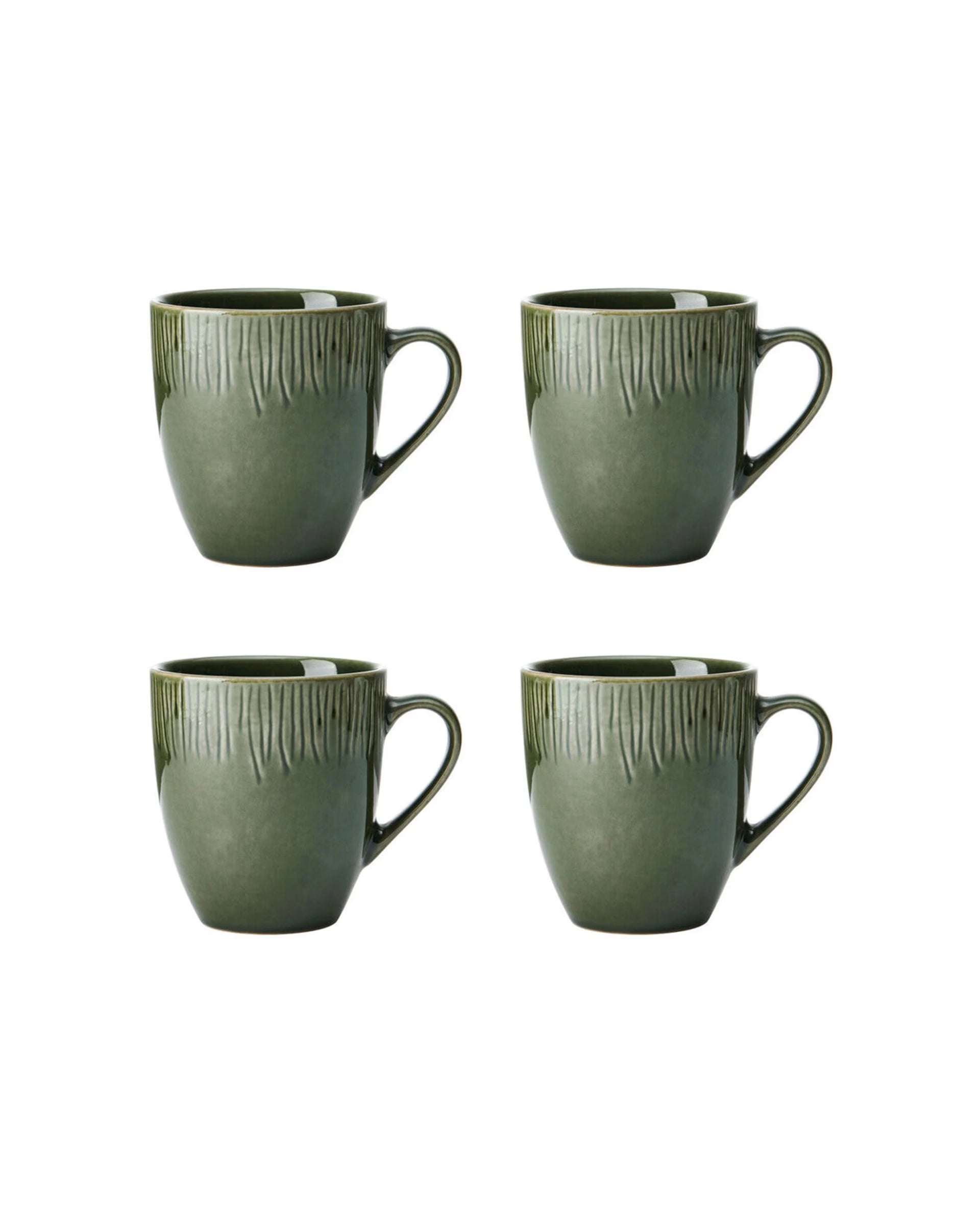 Mikasa Jardin 4pc Stoneware Mug Set 420ml Botanical Vibes - Green