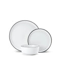 Mikasa Limestone 12pc Porcelain Dinner Set Functional Luxe Monochrome - White