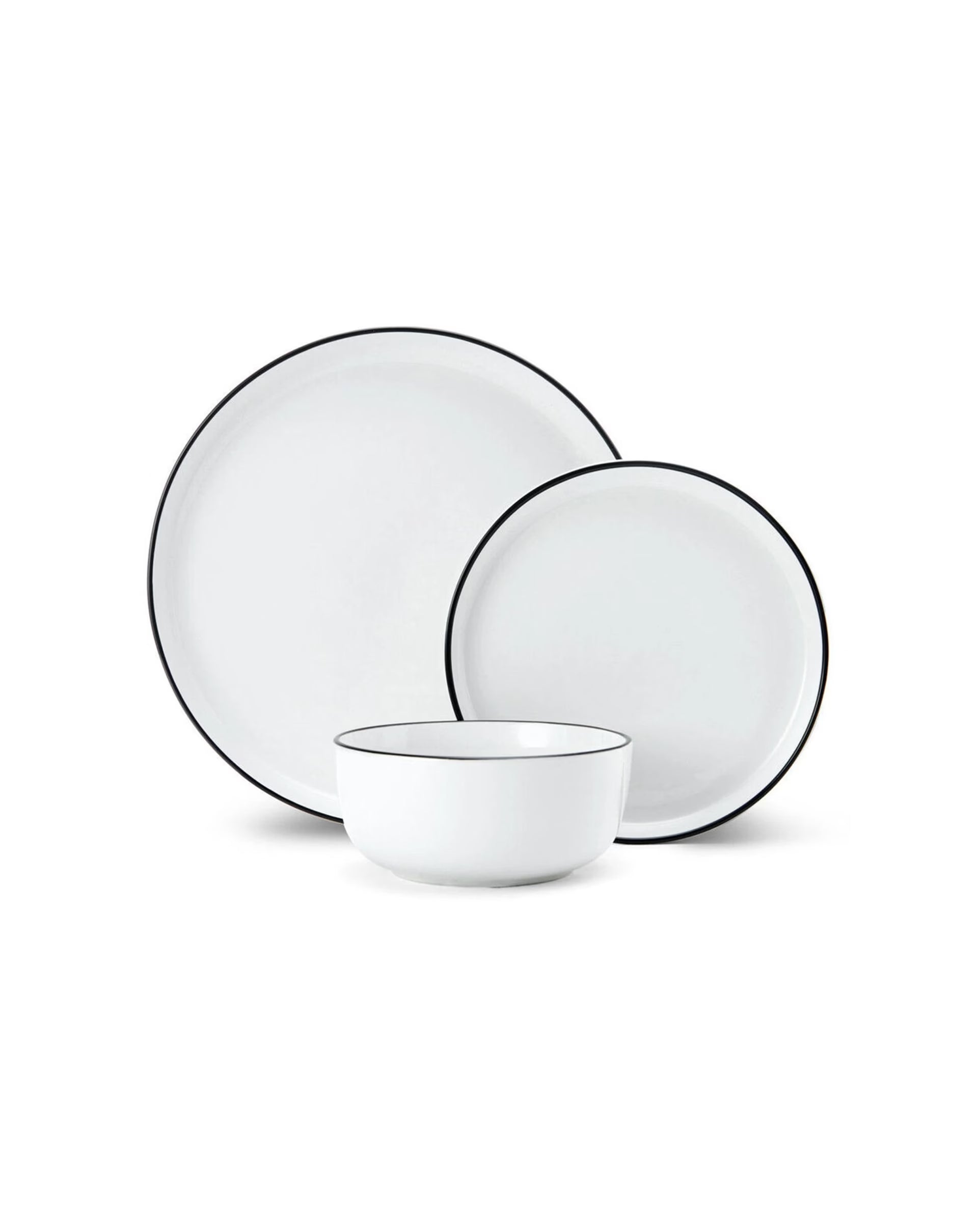 Mikasa Limestone 12pc Porcelain Dinner Set Functional Luxe Monochrome - White