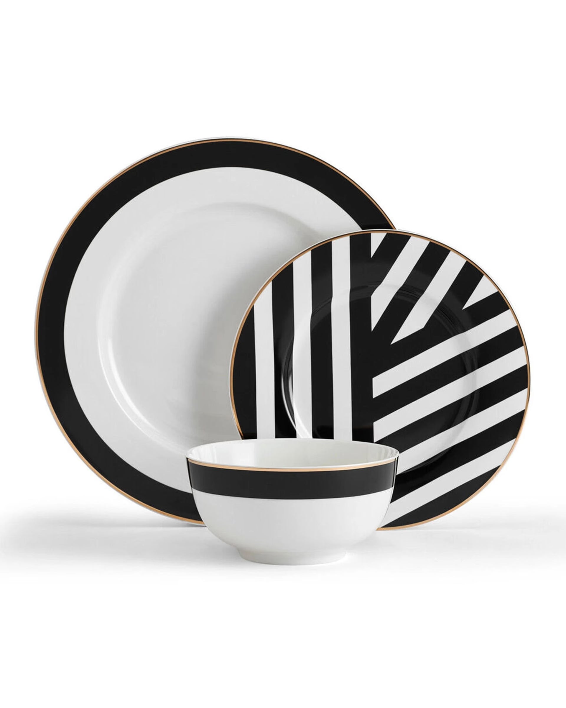 Mikasa Luxe Deco 12pc China Dinner Bowls Plates Set - Multi