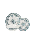 Casa Domani 12pc Rosetta Coupe Dinner Dish Set Antique - Blue