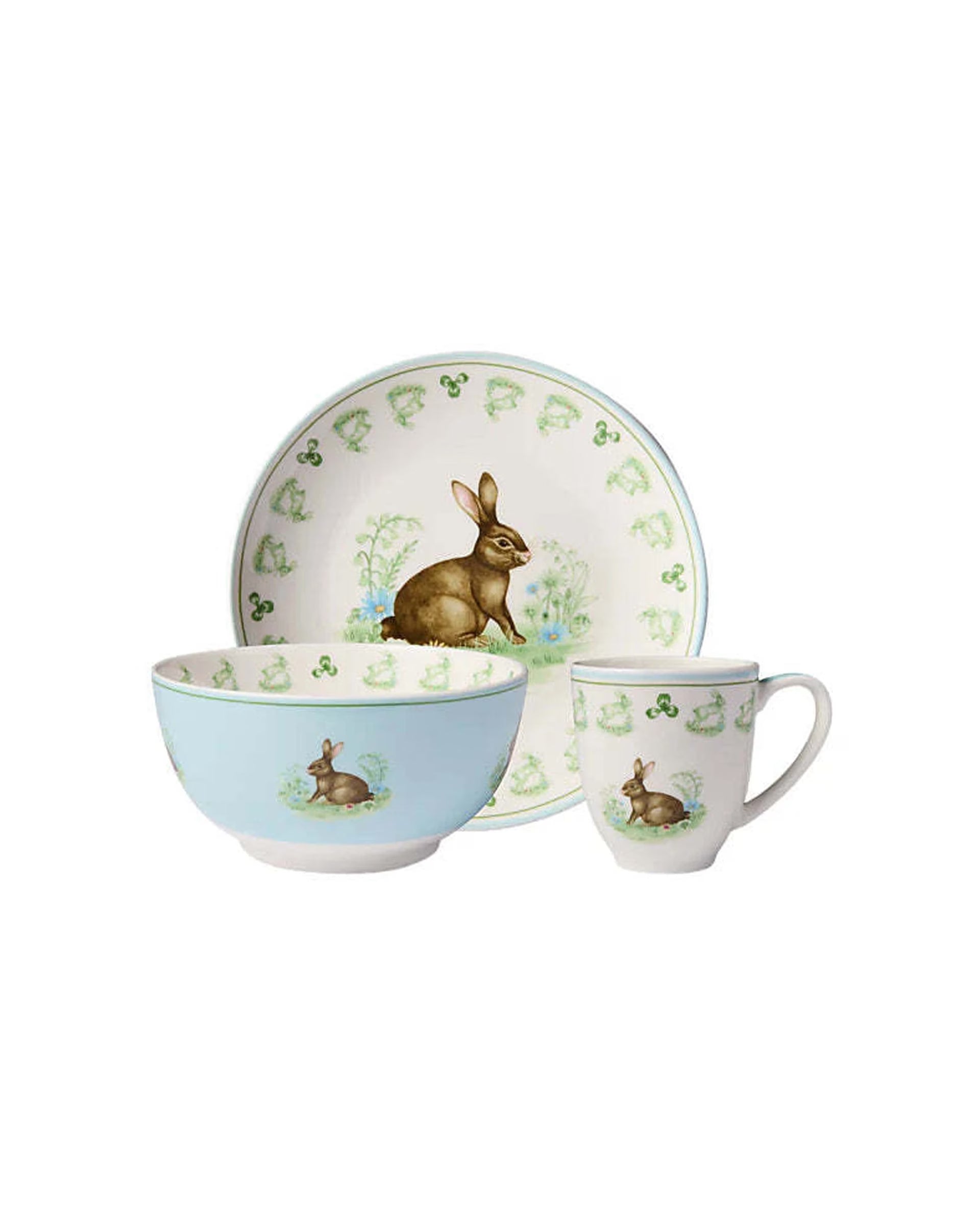 Maxwell & Williams 3pc Clover & Cottontail Children's Bunny Porcelain Dinner Set - Multi