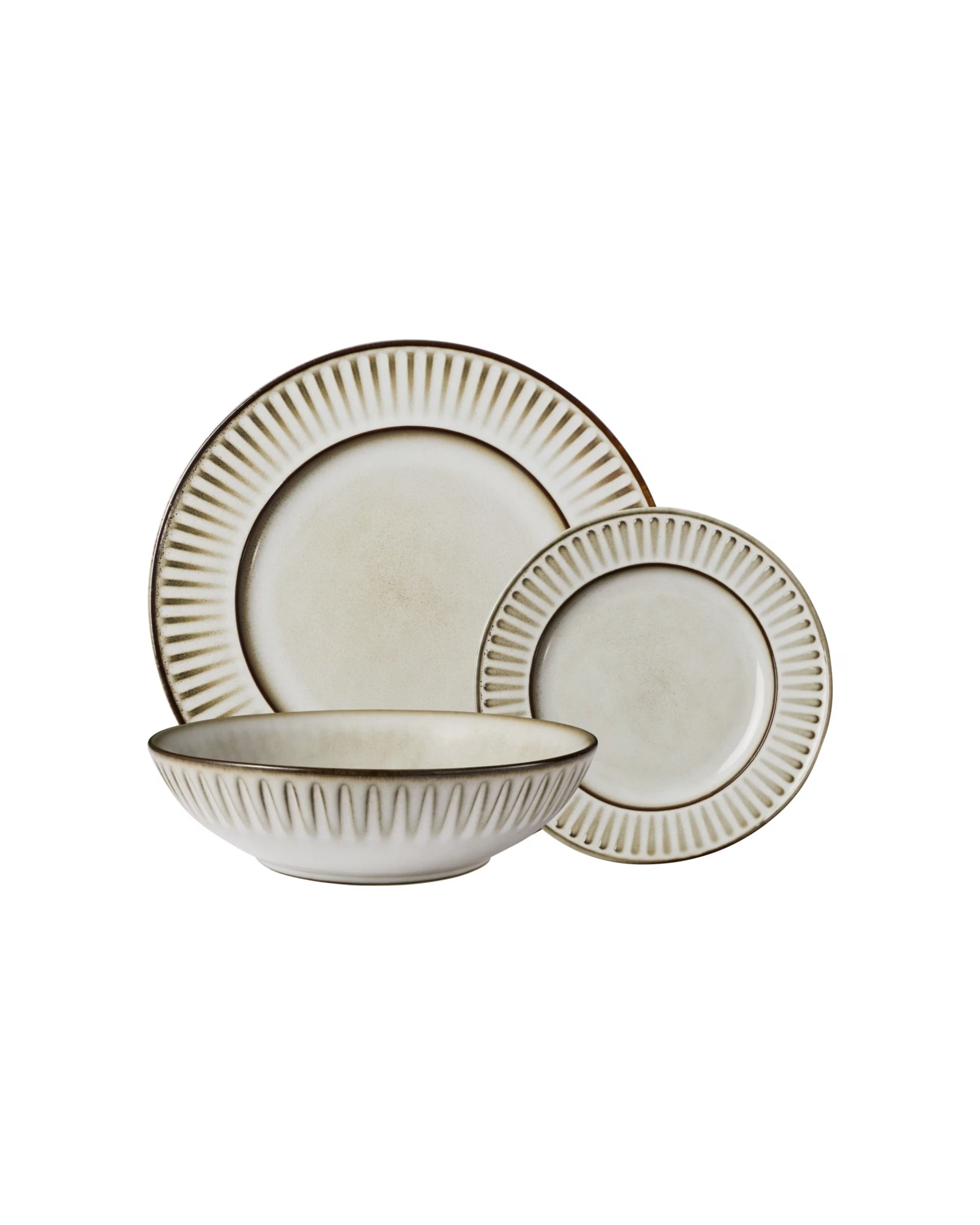 Casa Domani 12pc Durable Porcelain Leros Rim Dinner Set - Multi
