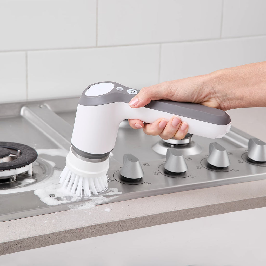 Rechargeable Handheld Scrubber - Grey and White
