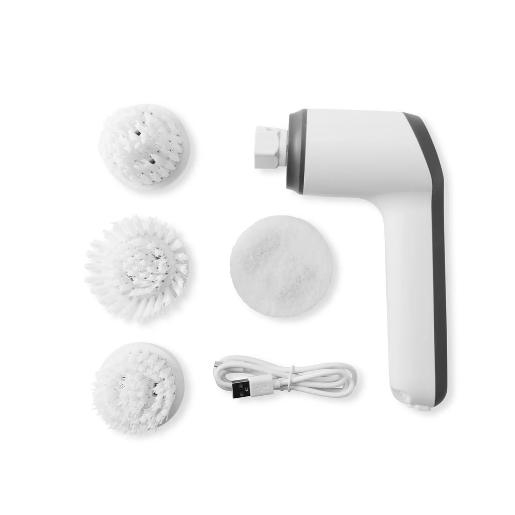 Rechargeable Handheld Scrubber - Grey and White