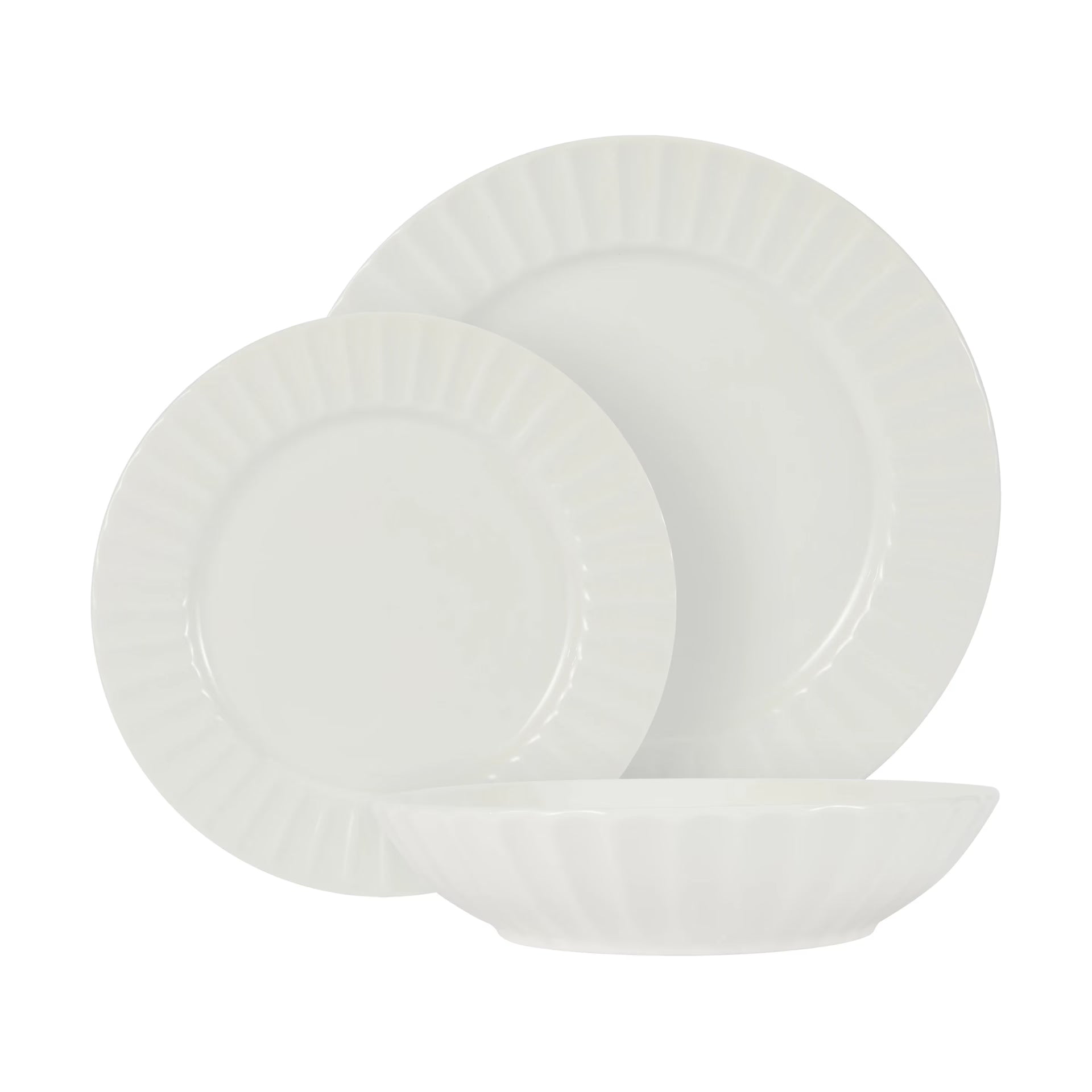 Rim Embossed 12 Piece Dinner Set