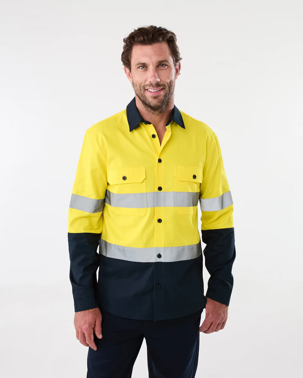 Workwear Hi-Visiblity Long Sleeve Reflective Shirt