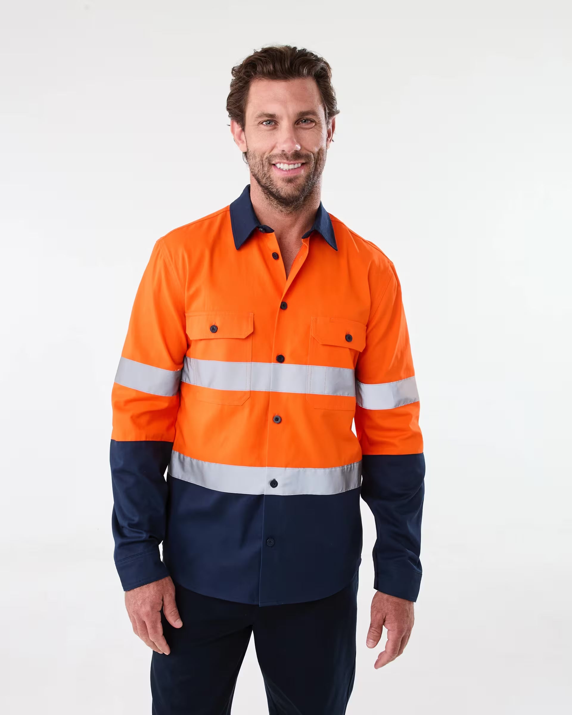 Workwear Hi-Visiblity Long Sleeve Reflective Shirt