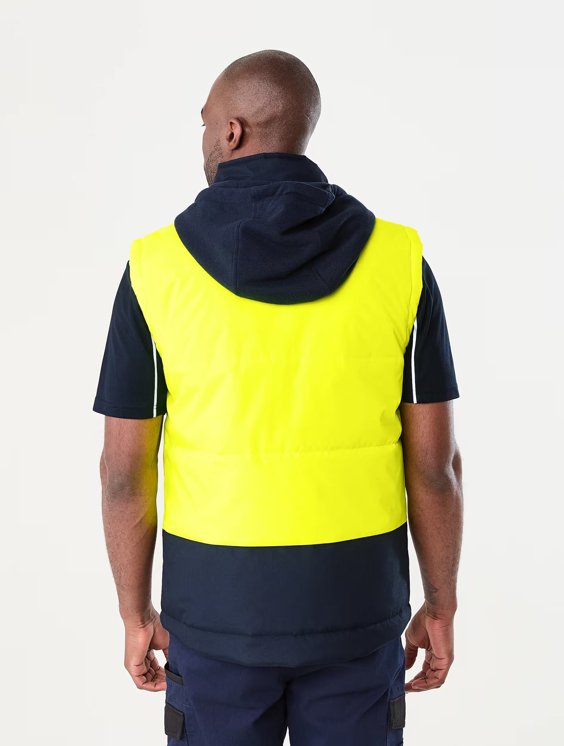 Workwear Hi-Visibility Hooded Puffer Vest