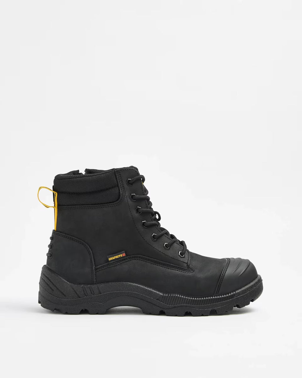 Mens Graphite Genuine Leather Lace Up Work Safety Boot