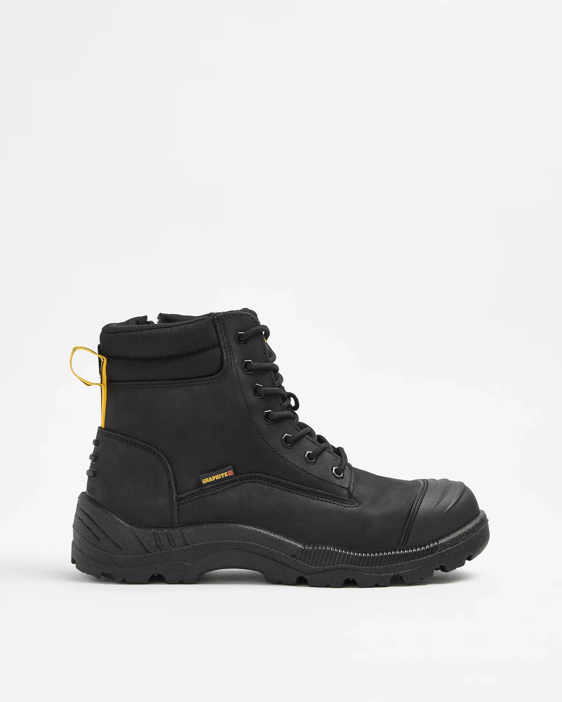 Mens Graphite Genuine Leather Lace Up Work Safety Boot