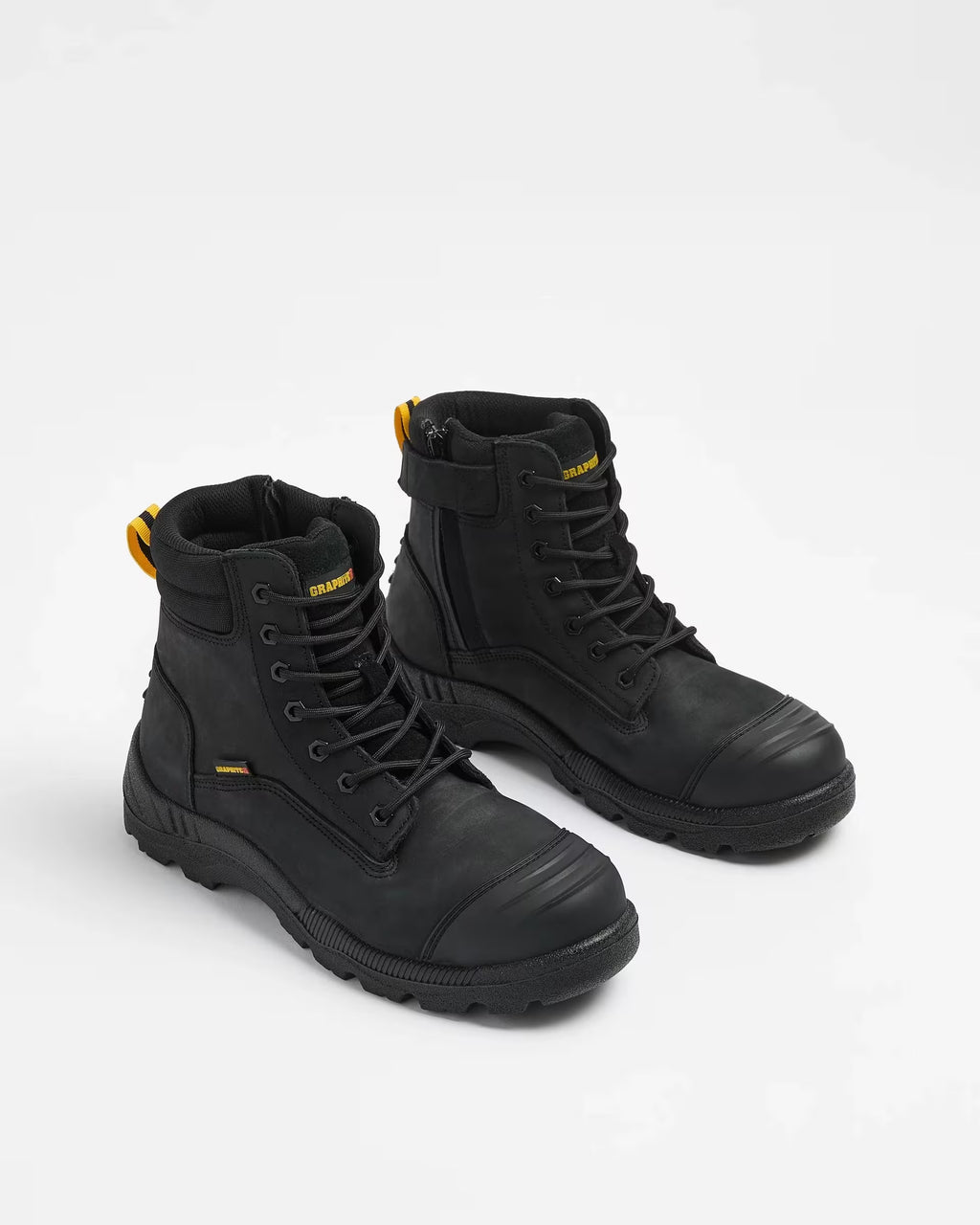 Mens Graphite Genuine Leather Lace Up Work Safety Boot