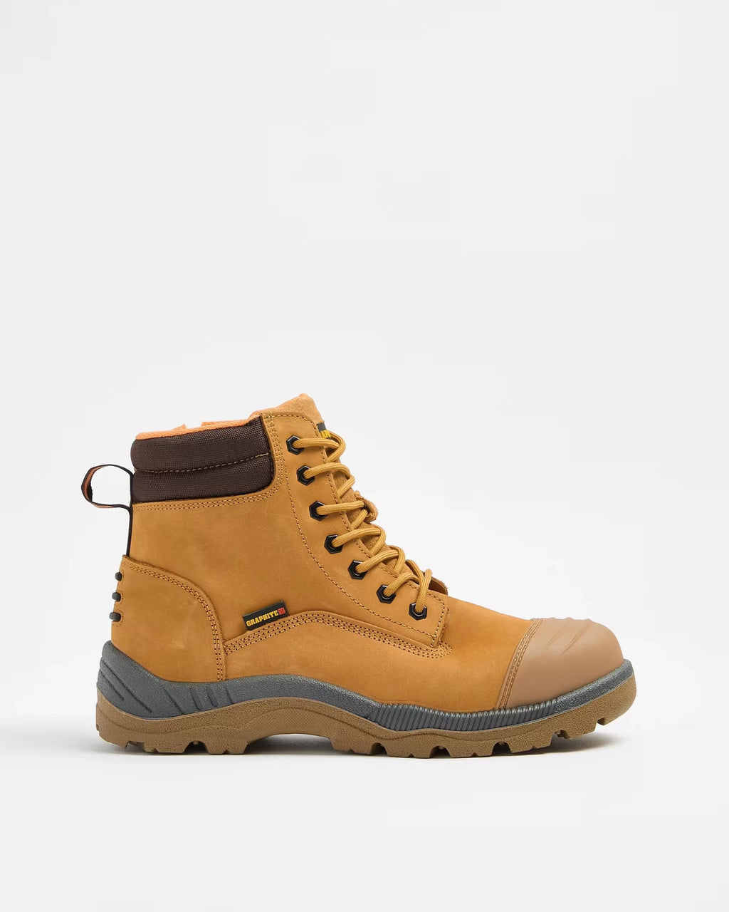 Mens Graphite Genuine Leather Lace Up Work Safety Boot